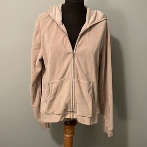 Gap Women's Tan Terry Cloth Zipper Hoodie Sweater XL